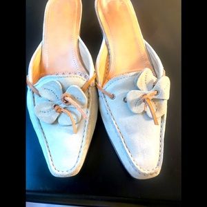 Italian made Suede Mules Sz 9.5